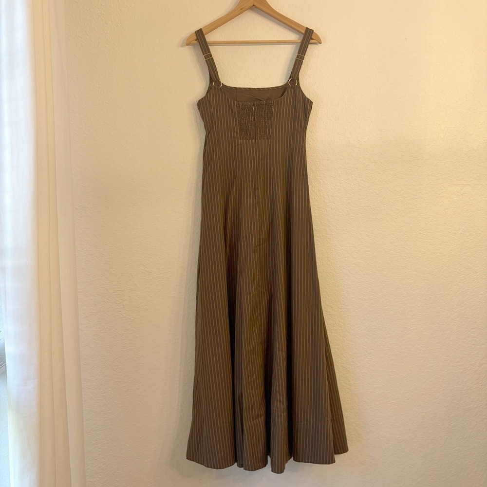 DISSH Riley Chocolate Stripe Midi Dress 4 European Summer Vacation Cotton NWT - Picture 6 of 16